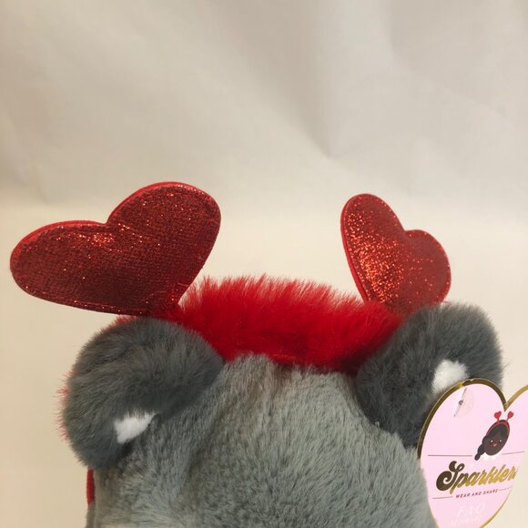 FAO Schwarz 12" Sparkles Plush Husky with Red Heart Boppers New with Tags - Picture 4 of 13